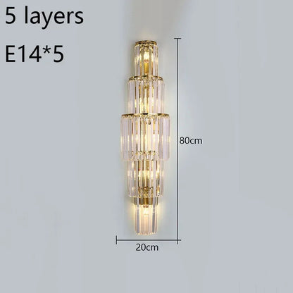 Lámpara de pared de cristal grande para vestíbulo de Hotel de lujo para Club, salón, Villa, sala de estar, oficina, banquete, accesorios de iluminación interior